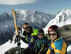 Skiing at La Flegere oposite Le Chalet du Lac....